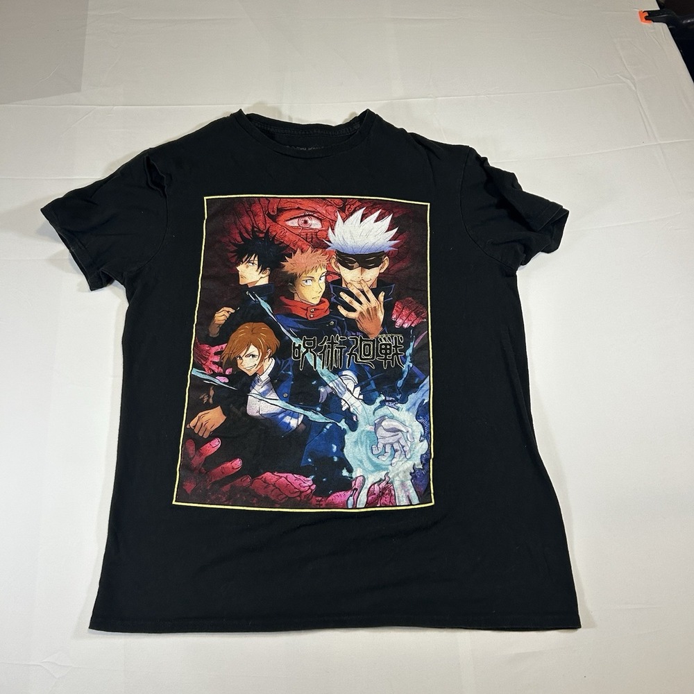 Jujutsu Kaisen T-Shirt Men S And‎ M Black Graphic Print 100% CrunchyRoll Anime